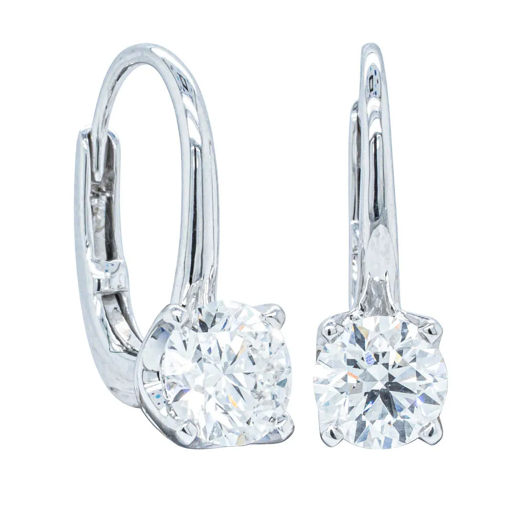 18ct White Gold 1.40ct Diamond Blossom Hook Earrings