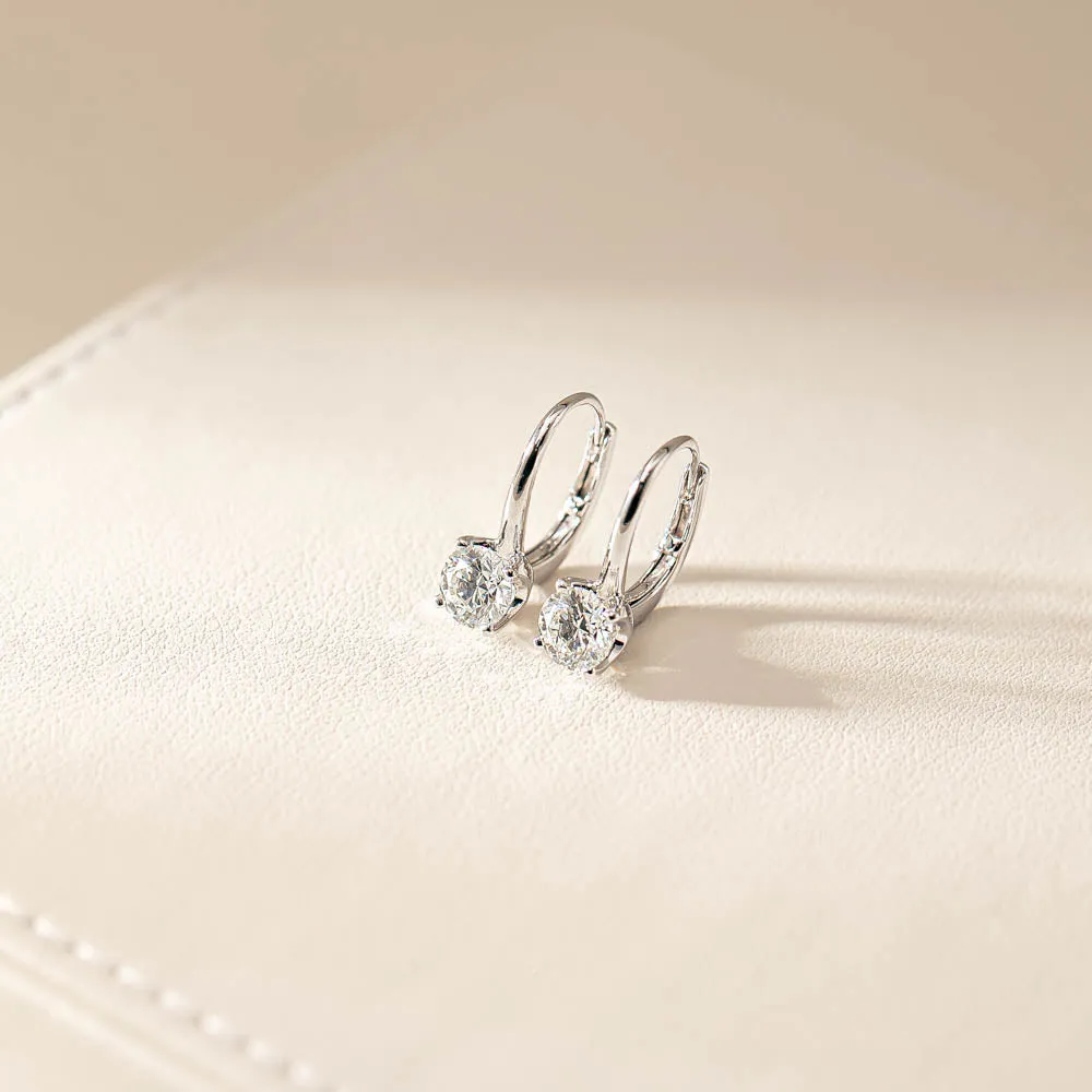18ct White Gold 1.40ct Diamond Blossom Hook Earrings