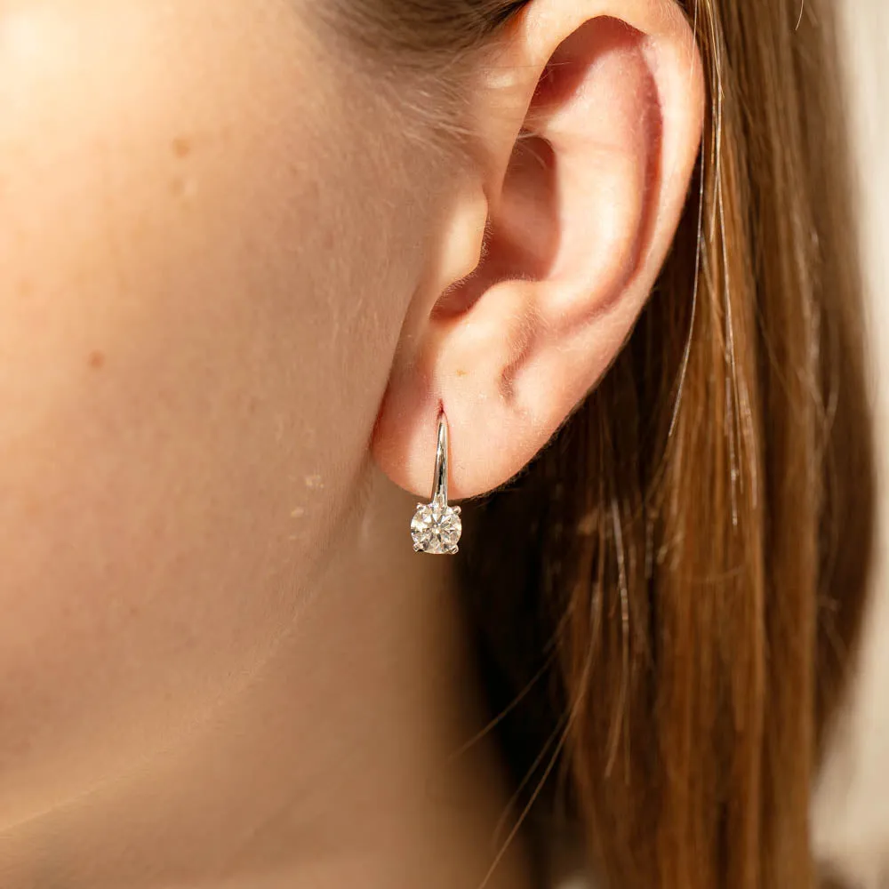 18ct White Gold 1.40ct Diamond Blossom Hook Earrings