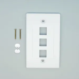3Port Keystone Wallplate Ivory Decora Type
