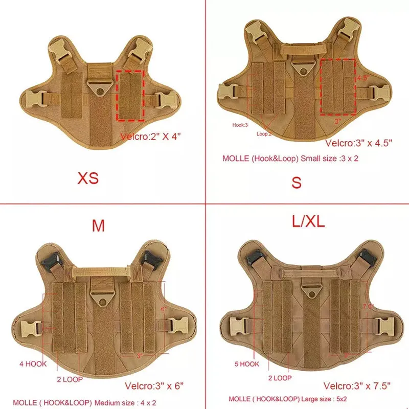 Adjustable German Shepherd Tactical Dog Harness Vest With Handle Clearance