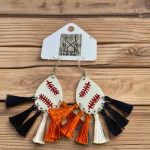 Baseball Teardrop with Tassels
