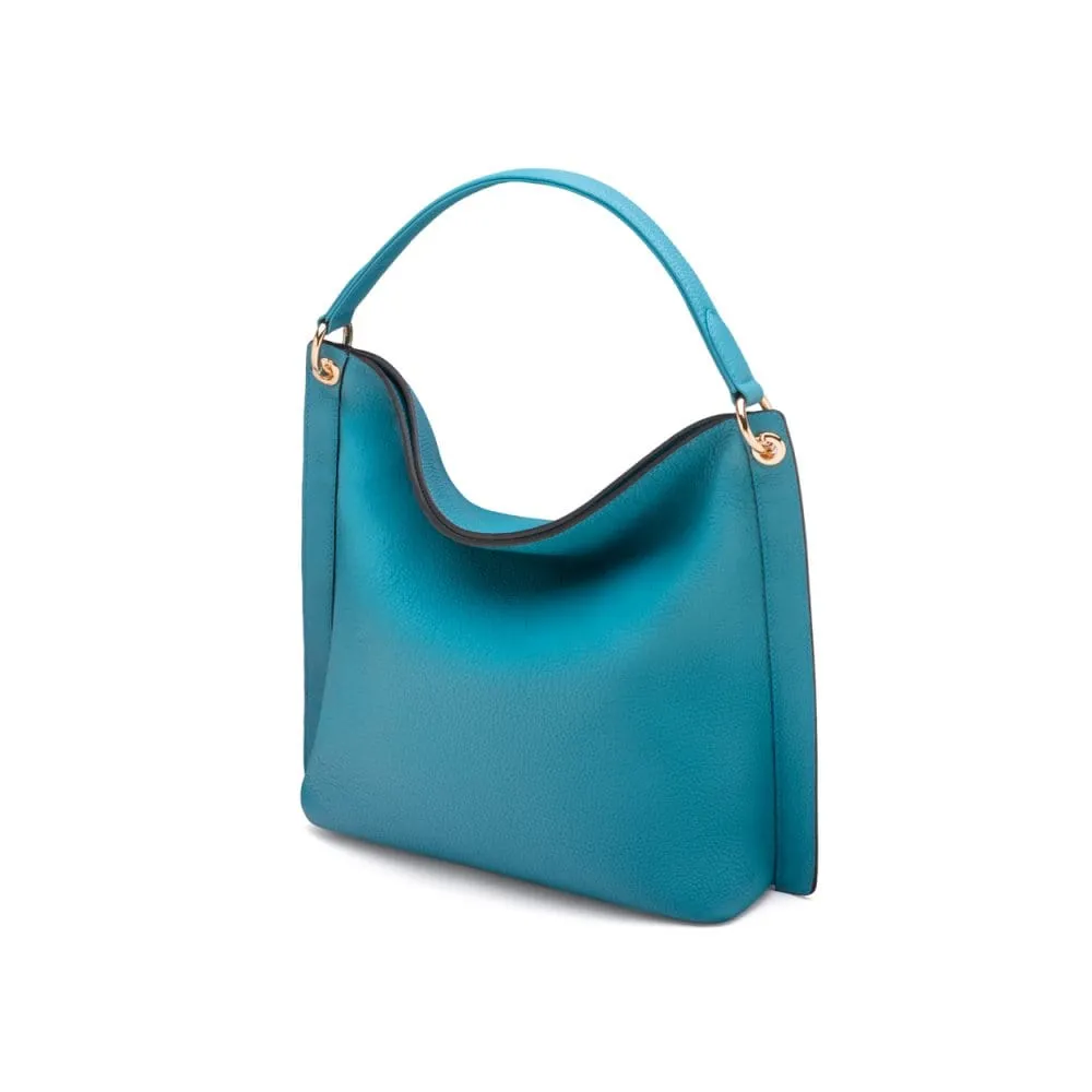 Carol Ann Slouchy Leather Shoulder Bag - Turquoise