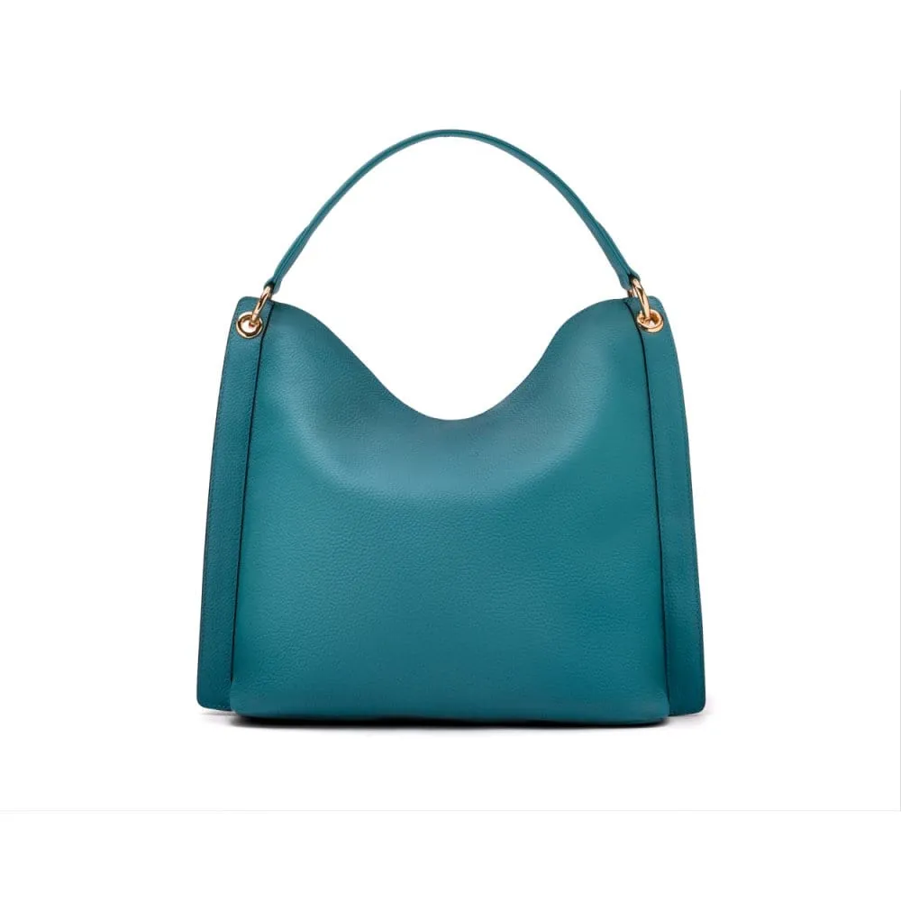Carol Ann Slouchy Leather Shoulder Bag - Turquoise