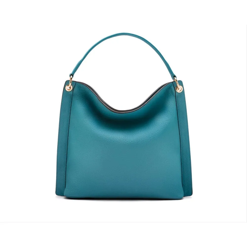 Carol Ann Slouchy Leather Shoulder Bag - Turquoise