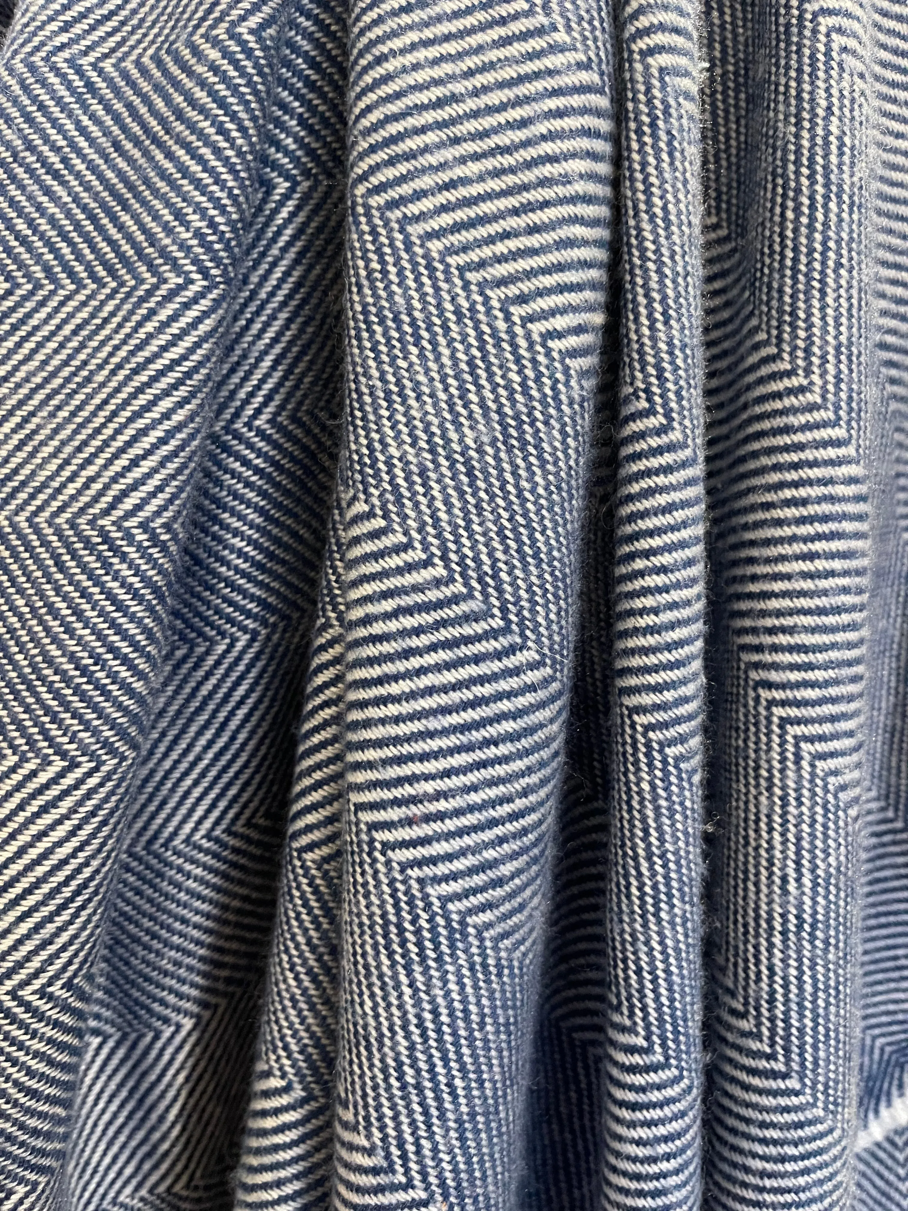 Cashmere Wrap - Navy Stripe