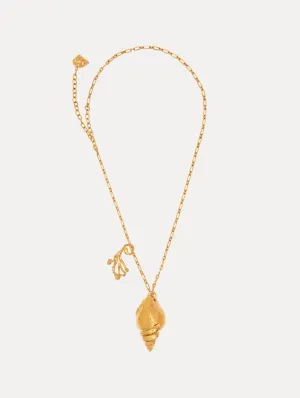 Coral & Shell Pendant Necklace