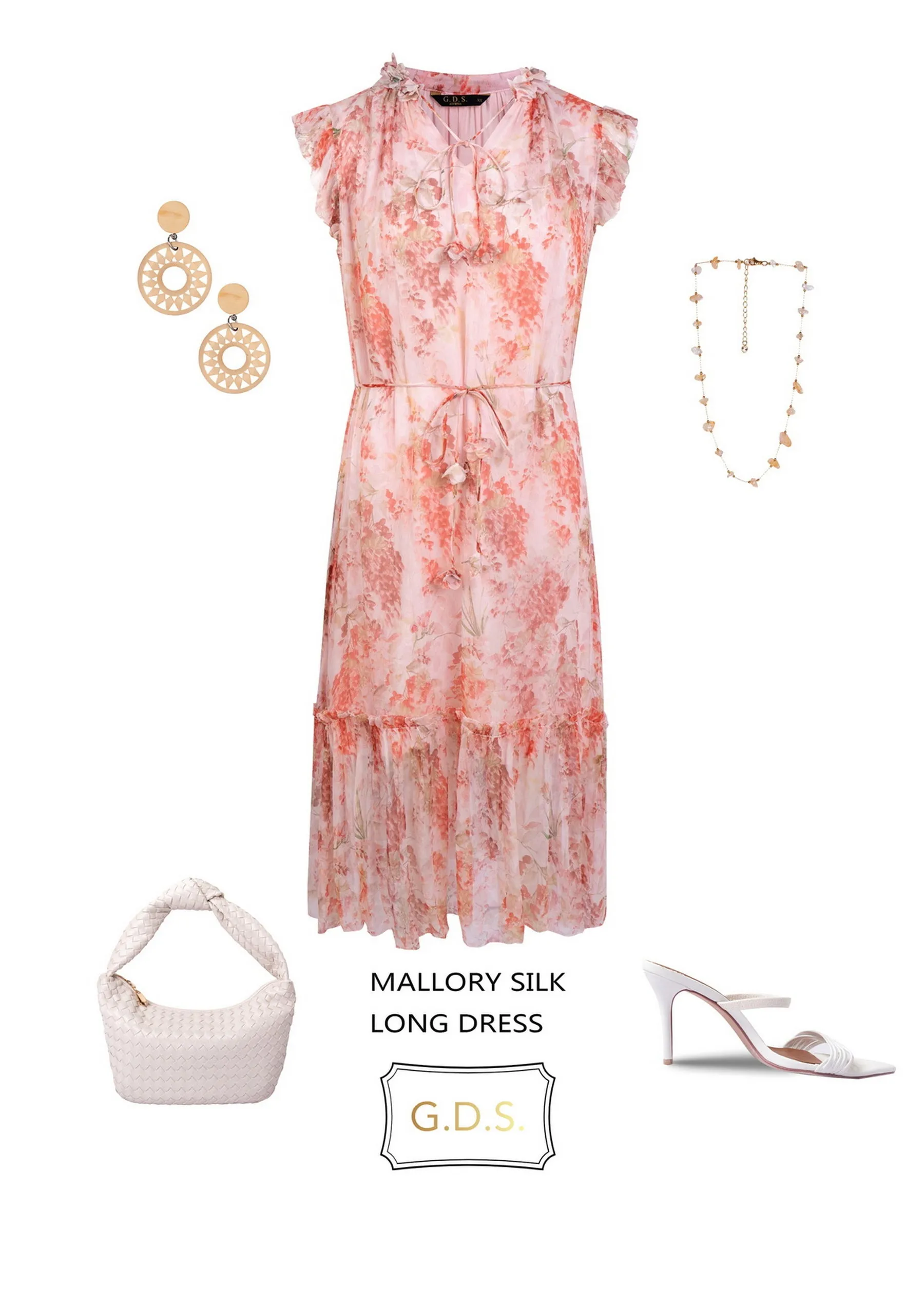 GDS Mallory Silk Long Dress  | Tigerlilly
