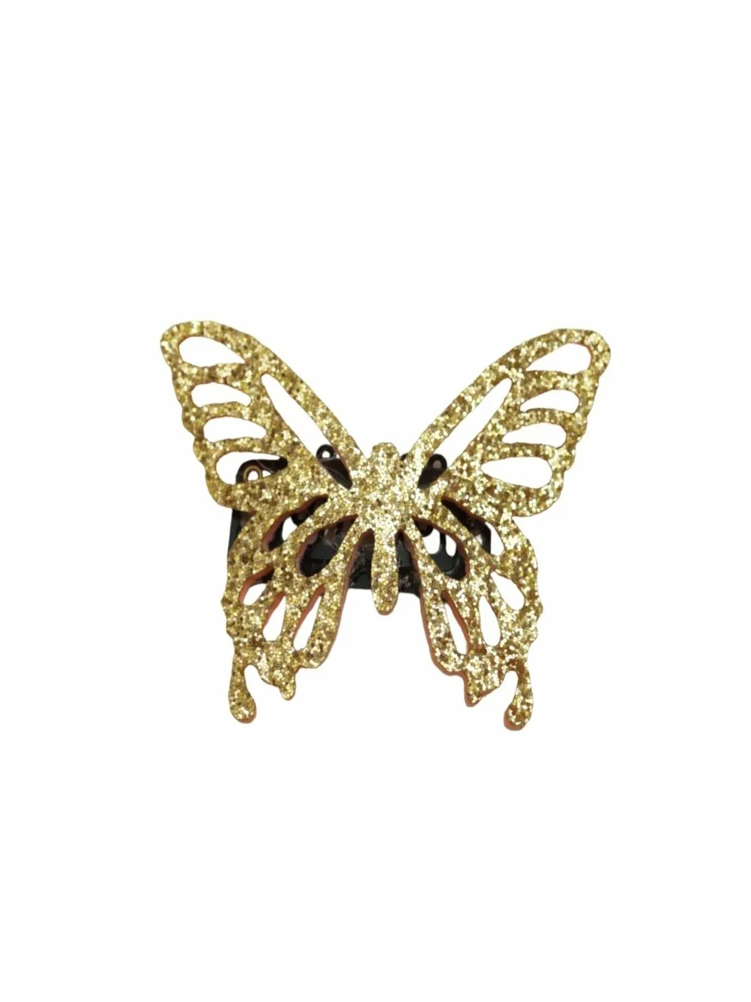 Golden Butterfly Embellished Hairband and Clip Set for Kids