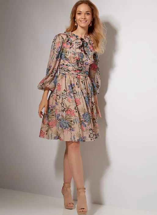 M7537 Misses' Banded, Gathered-Waist Dresses