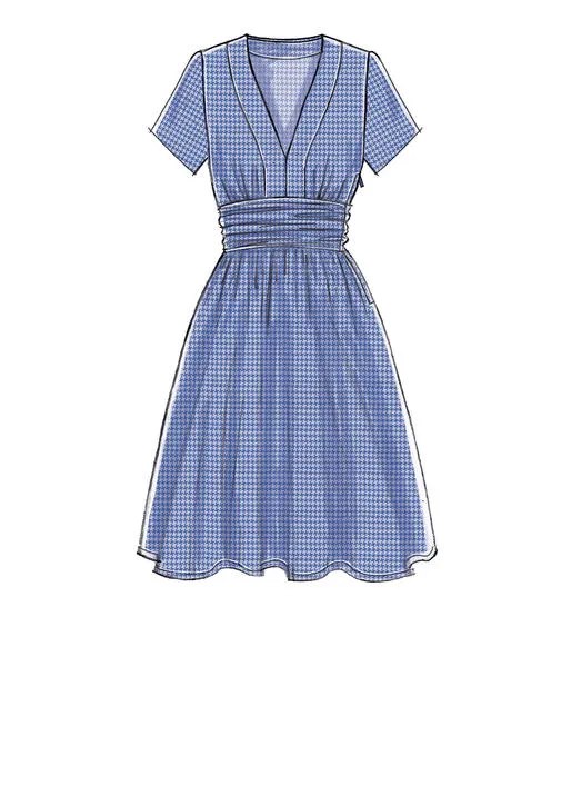 M7537 Misses' Banded, Gathered-Waist Dresses