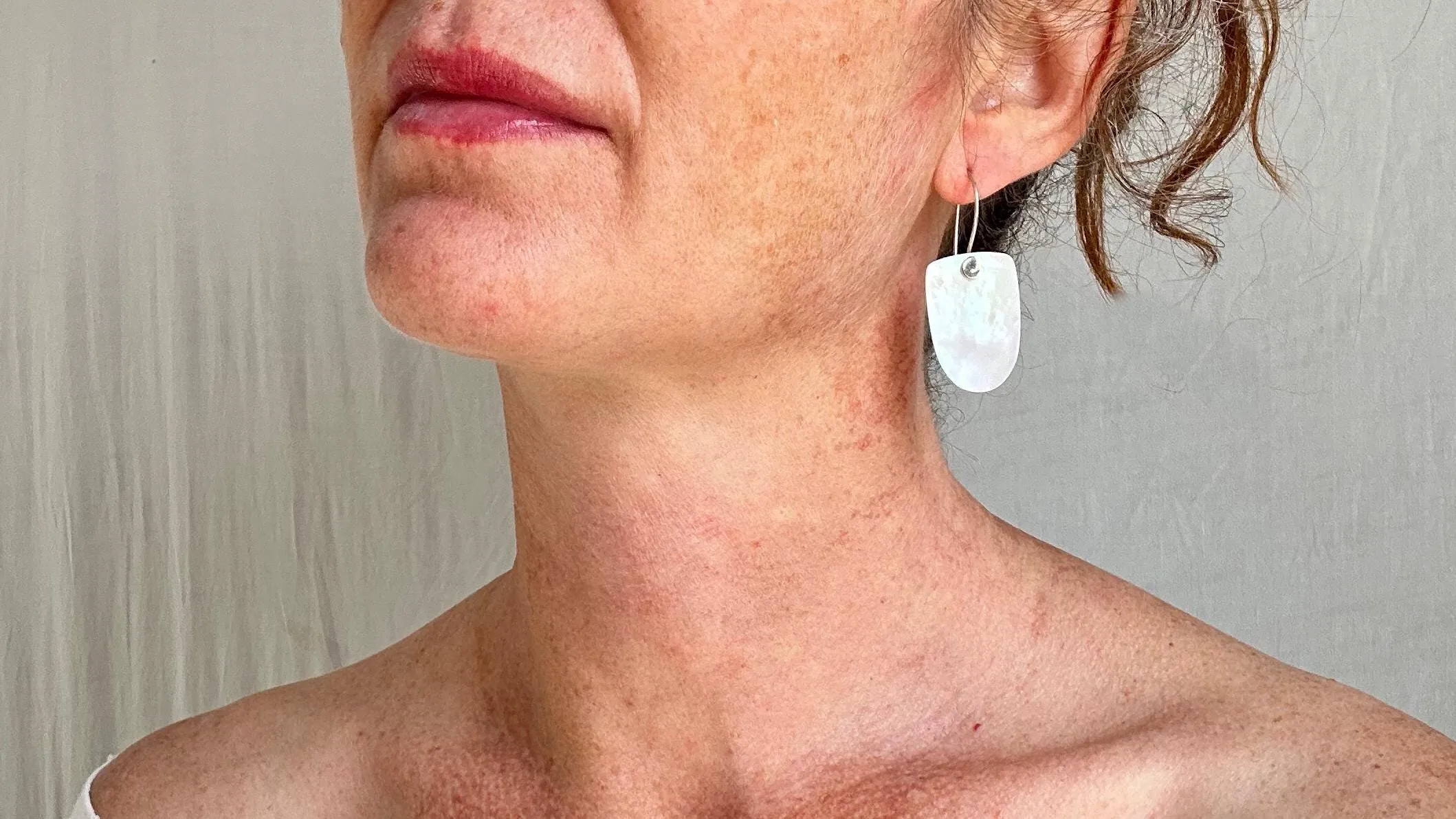 Mother of Pearl Earrings. Beautiful Iridescence. Handcrafted Sterling Silver Jewelry. Gift for Her. 2066