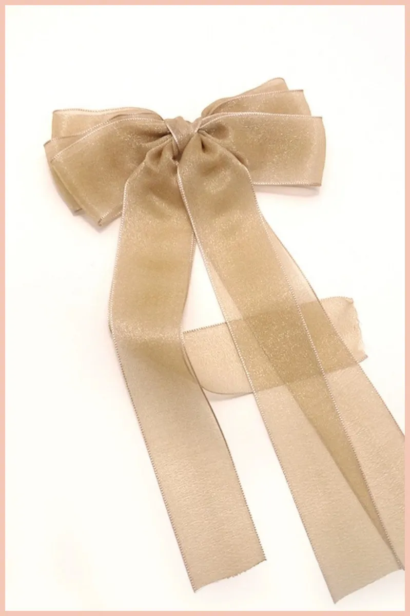 Organza Sheer Bow Ribbon Hair Clip