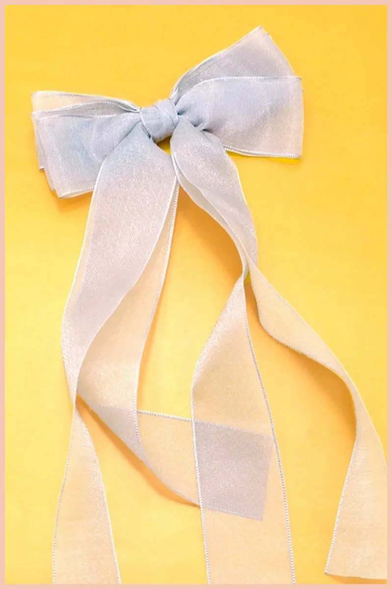 Organza Sheer Bow Ribbon Hair Clip