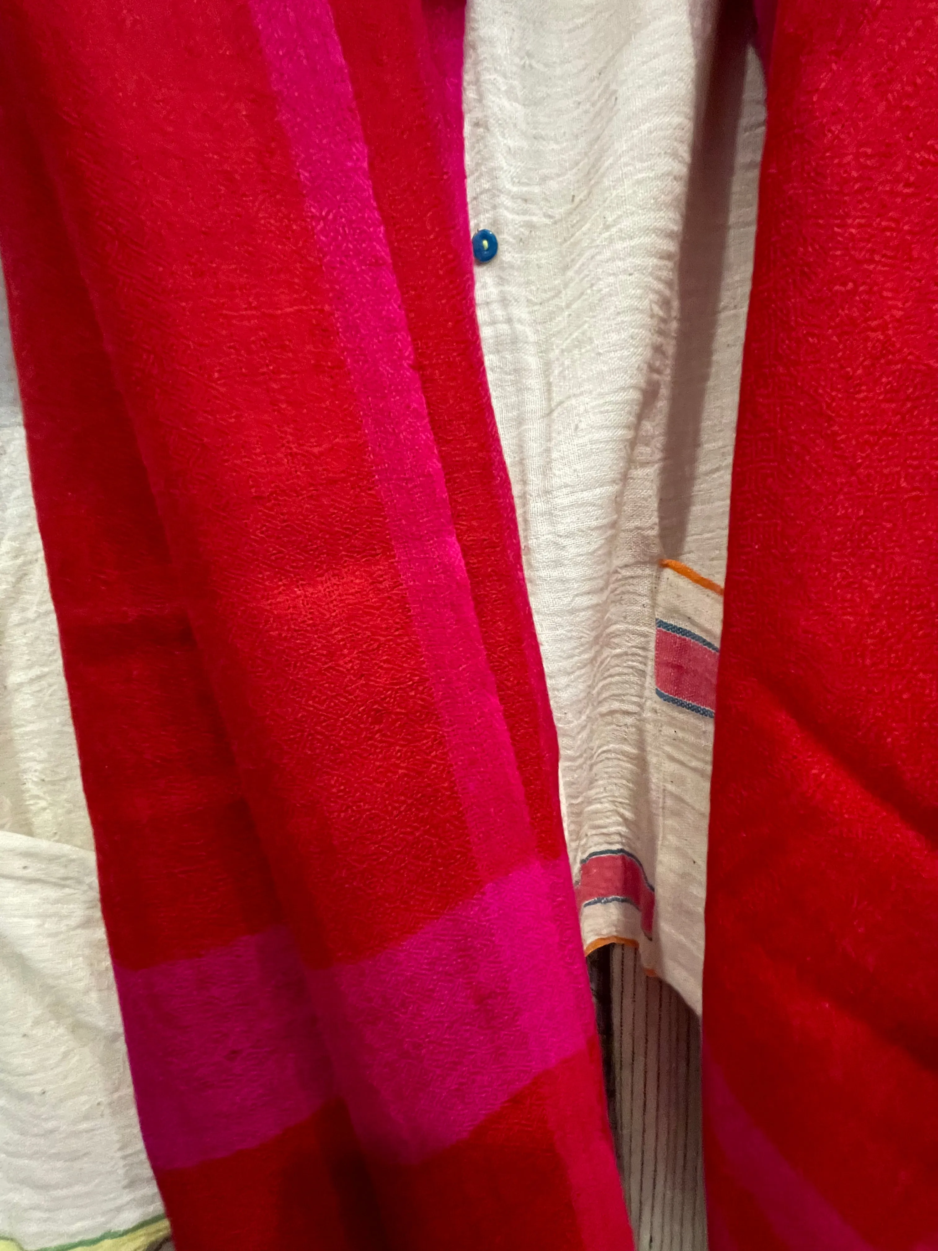 Pashmina Muffler Scarf - Chilli Red   Neon Pink