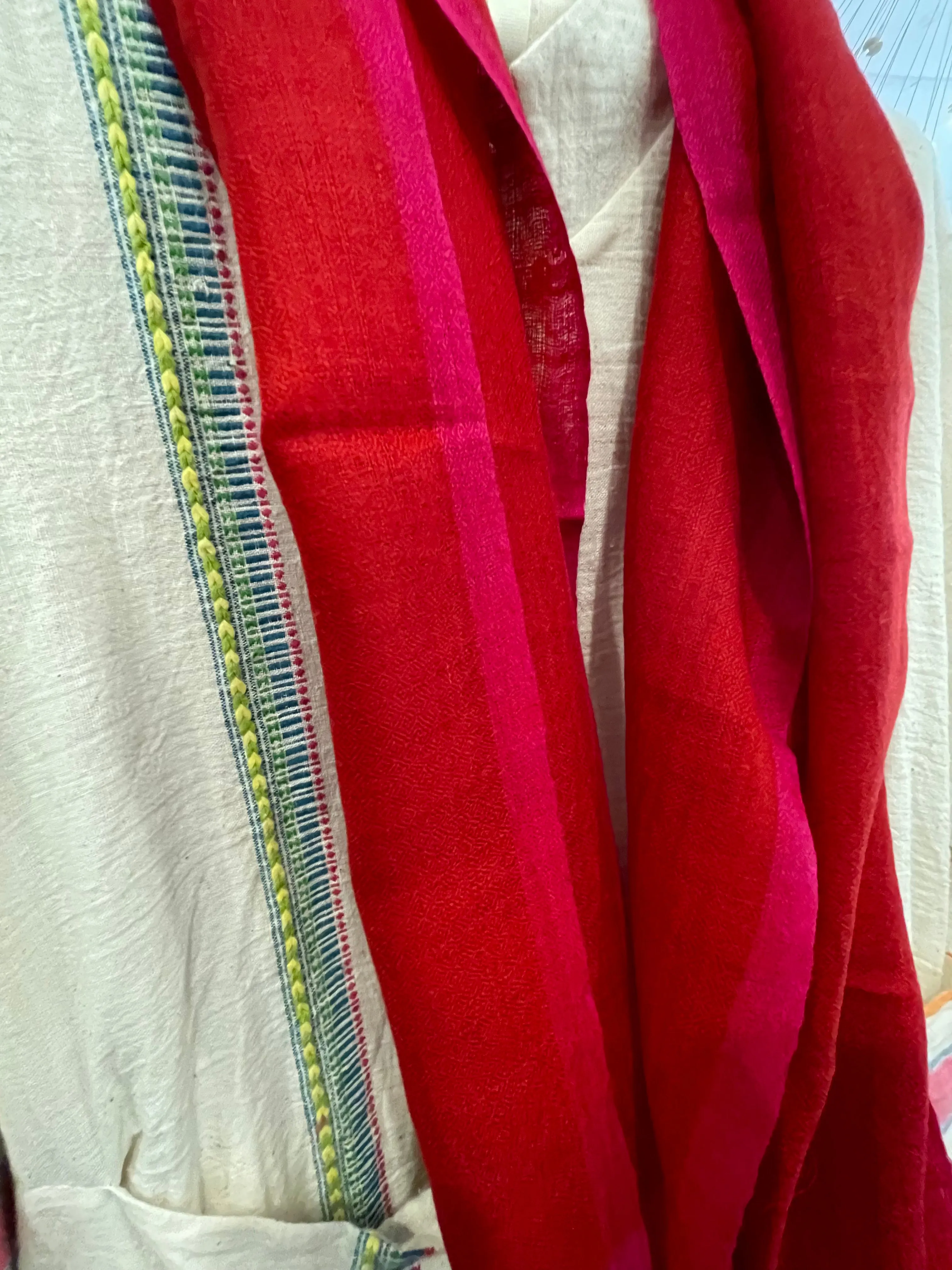 Pashmina Muffler Scarf - Chilli Red   Neon Pink