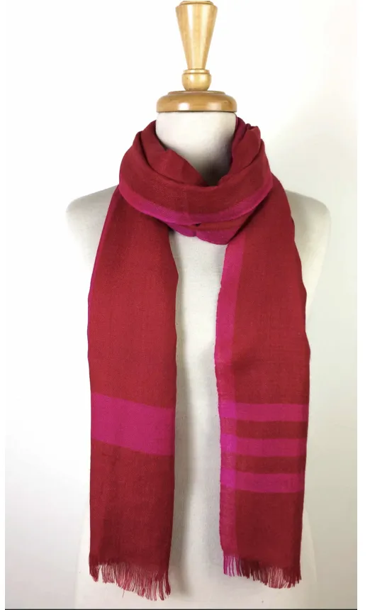 Pashmina Muffler Scarf - Chilli Red   Neon Pink