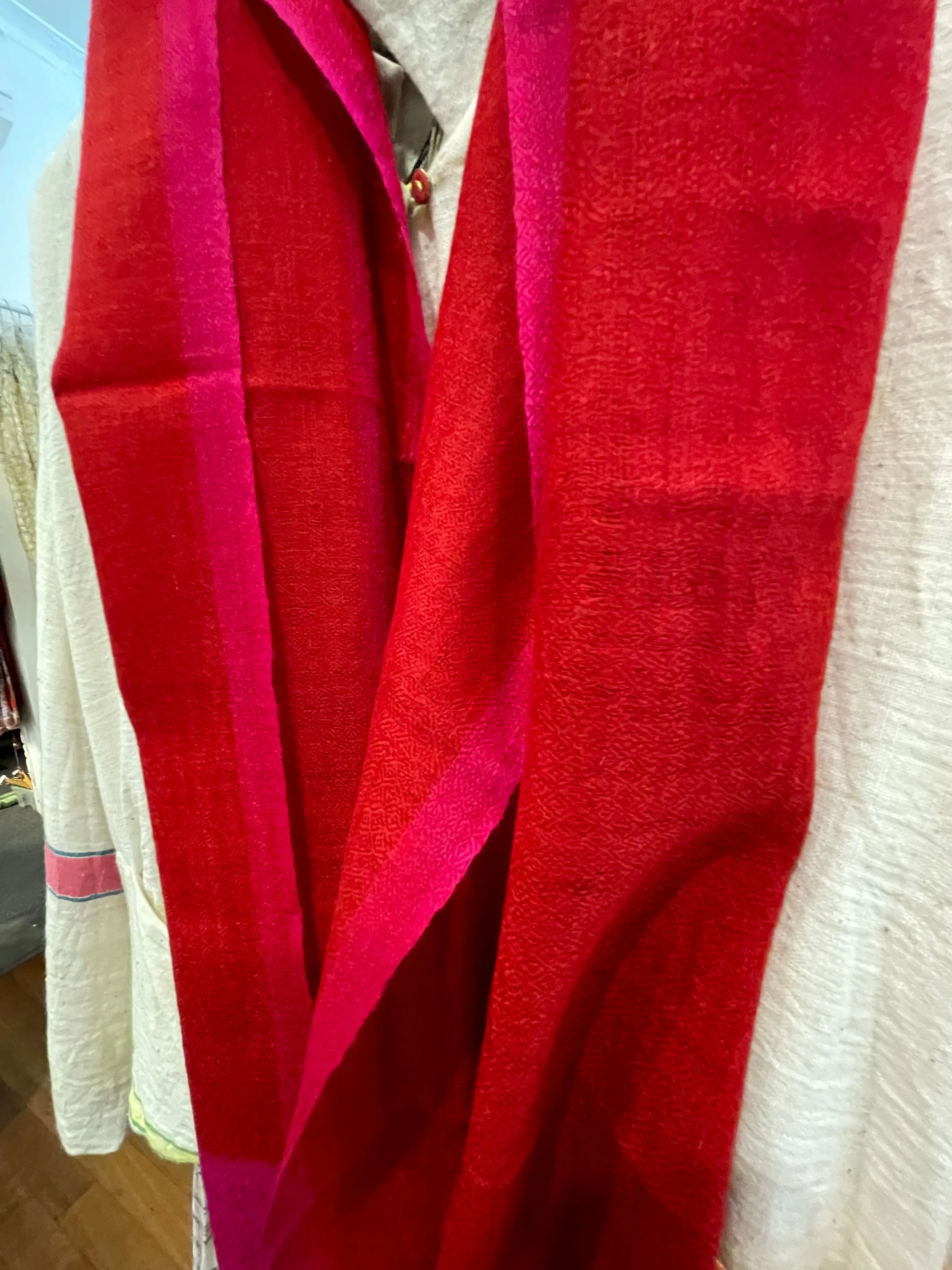 Pashmina Muffler Scarf - Chilli Red   Neon Pink