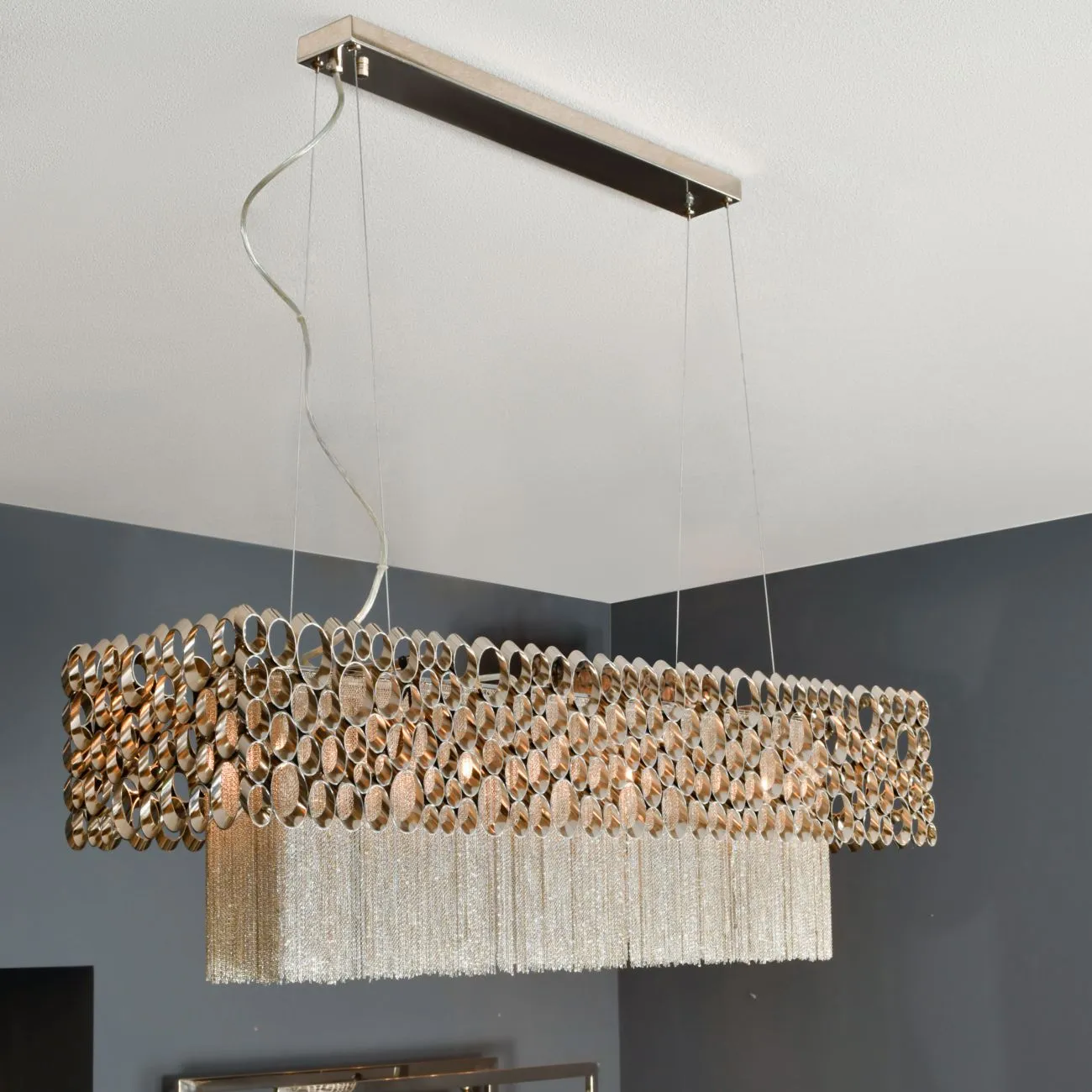 Venus Nickel Rectangular Chandelier G9 40W
