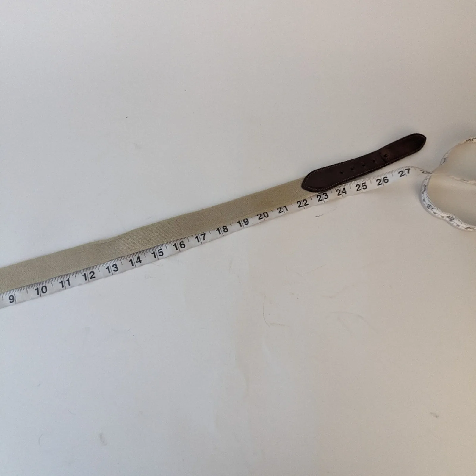 Vintage Canvas Leather Belt / 25"