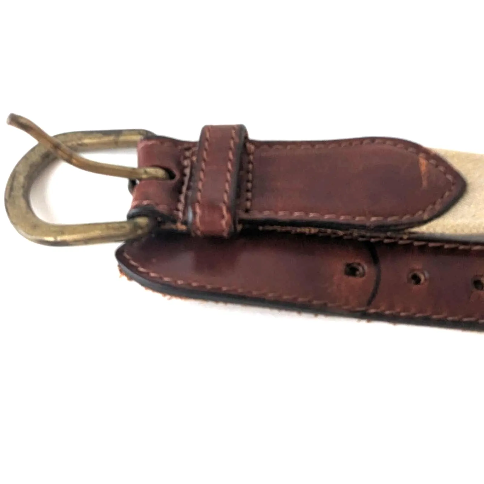 Vintage Canvas Leather Belt / 25"