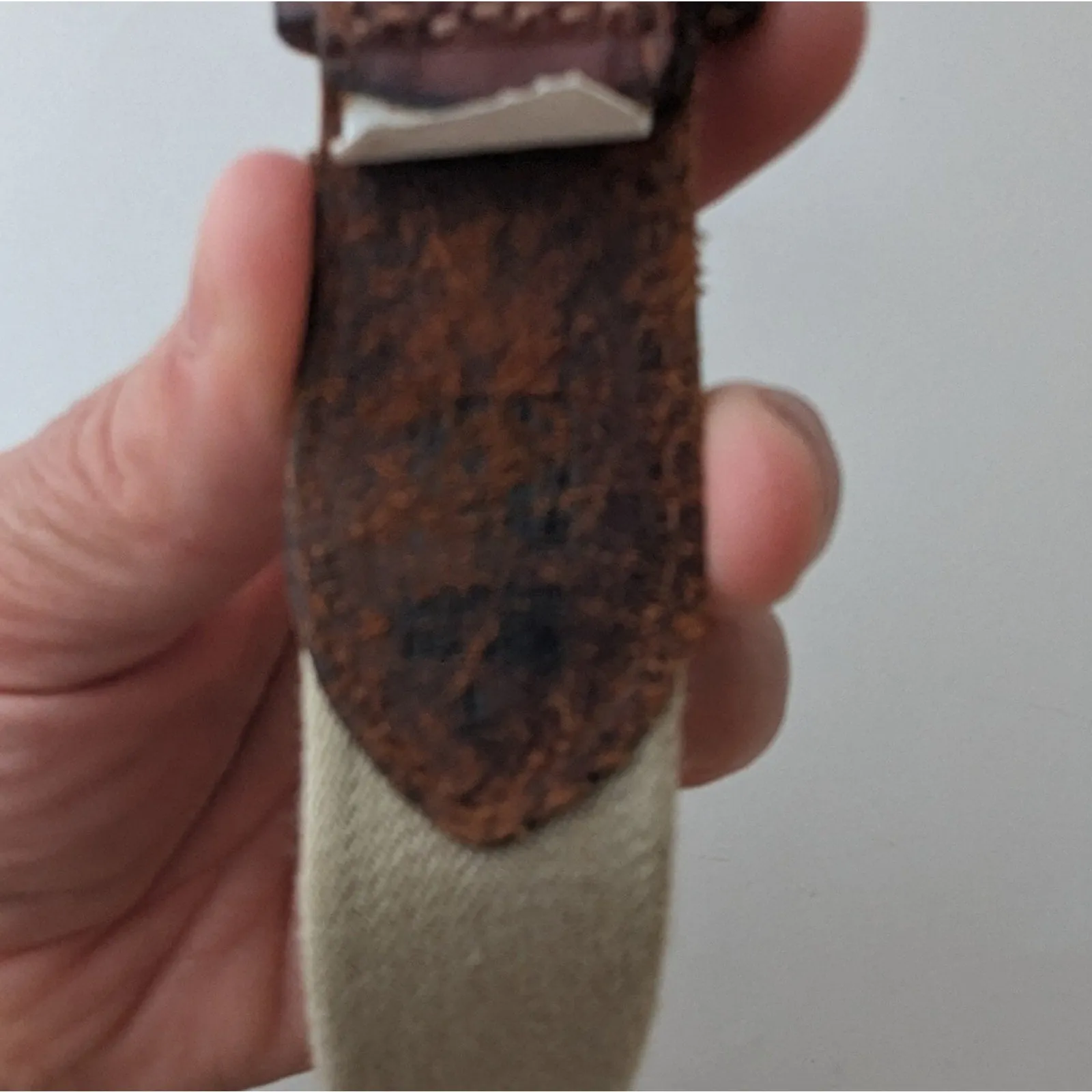 Vintage Canvas Leather Belt / 25"