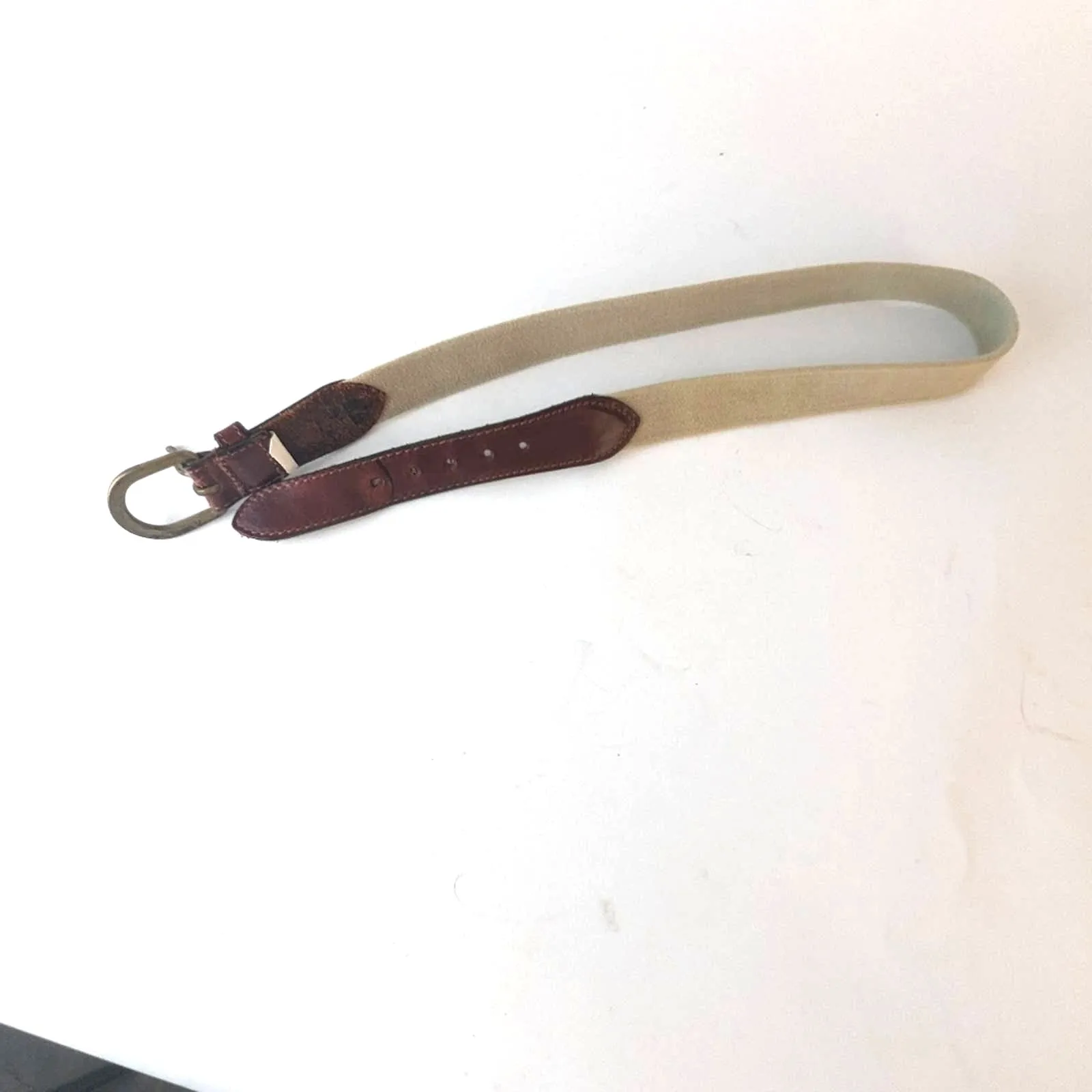 Vintage Canvas Leather Belt / 25"