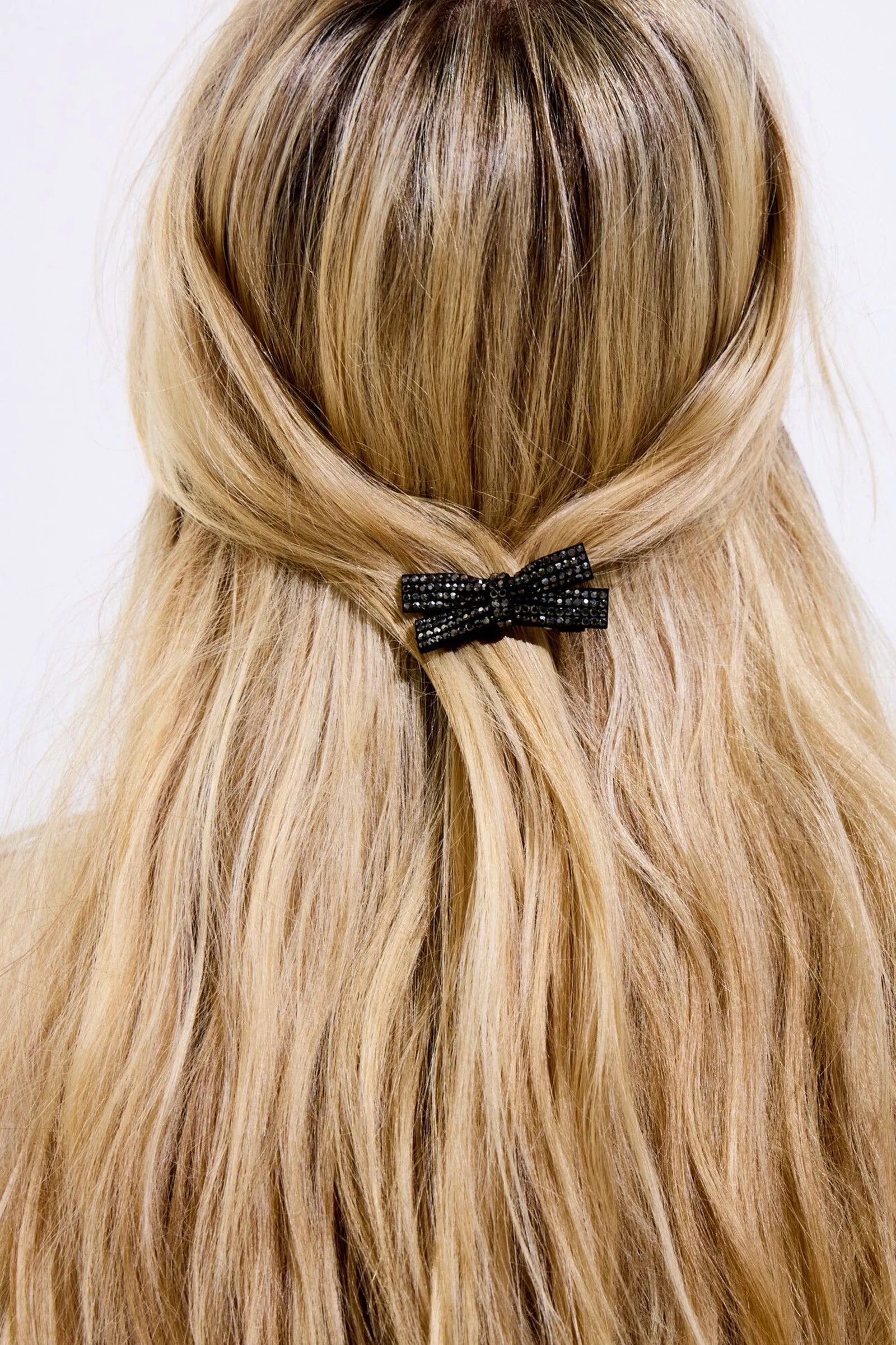 Zella Black Stone Mini Bow Clips Set of Two