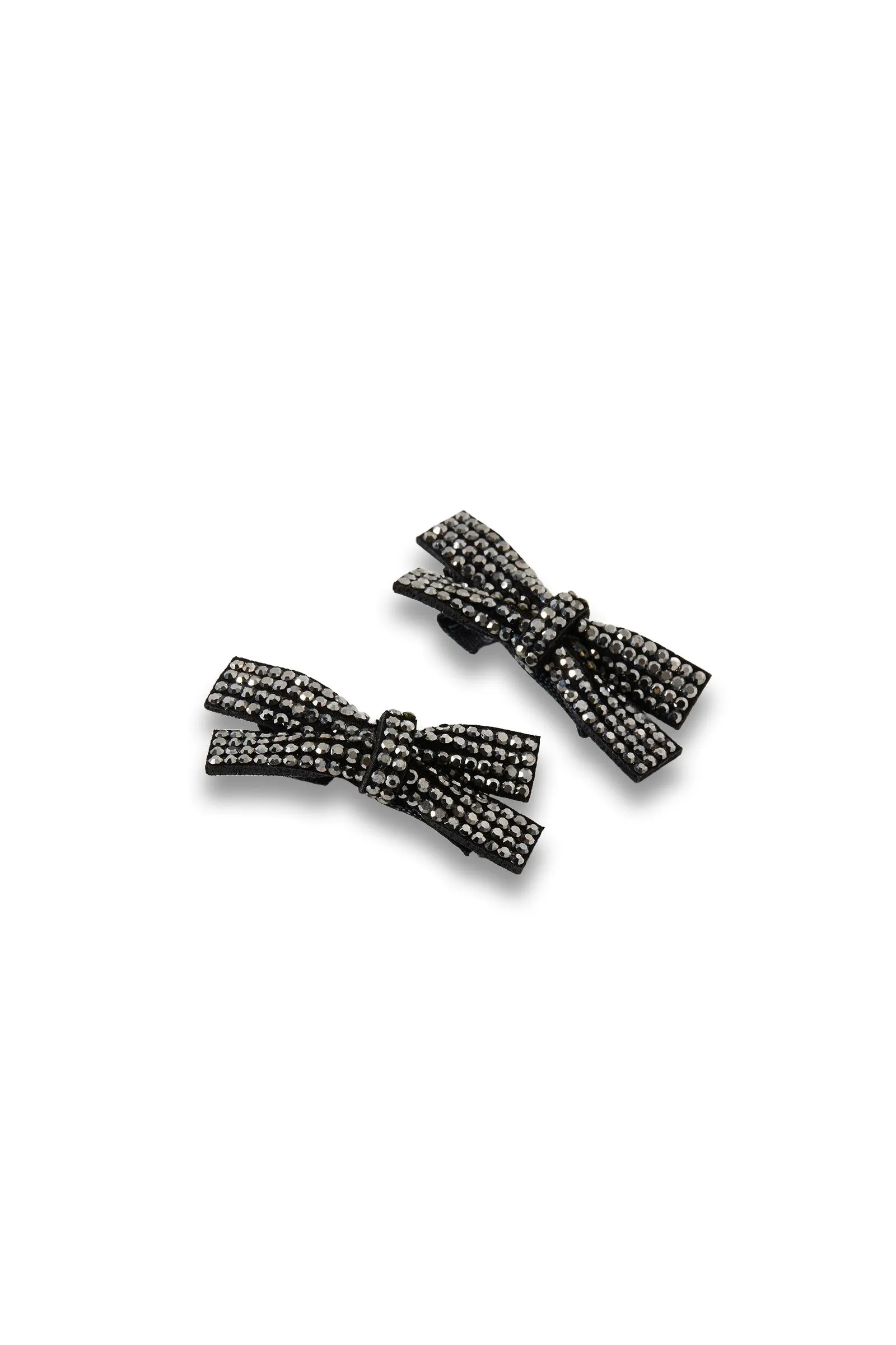 Zella Black Stone Mini Bow Clips Set of Two